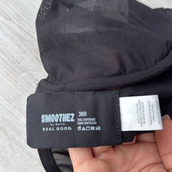 Aerie SMOOTHEZ Mesh Unlined Bra Black 38B Nwt - Picture 9 of 9